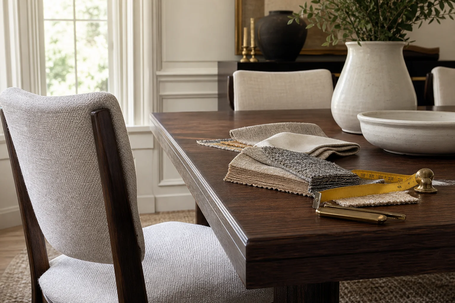 Dining furniture details prepared for resale