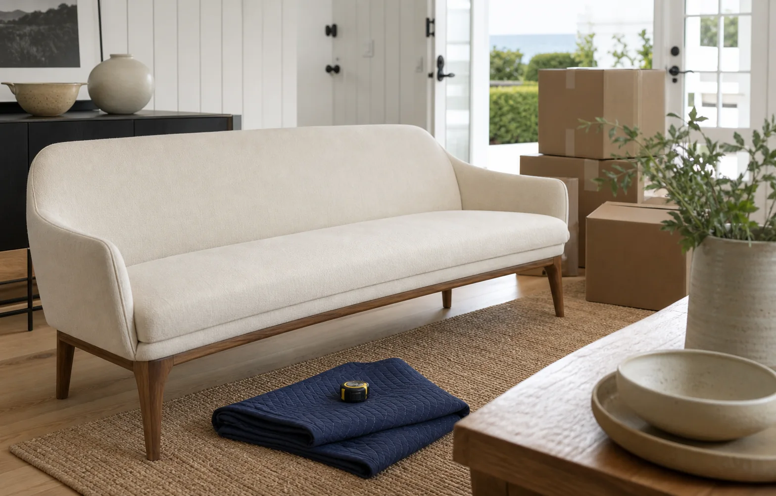 Designer furniture ready for consignment in a Hamptons home